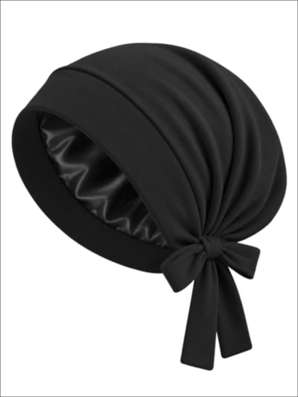 Satin Lined Sleep Bonnet Adjustable Tie Band Hair Wrap for Curly Braids